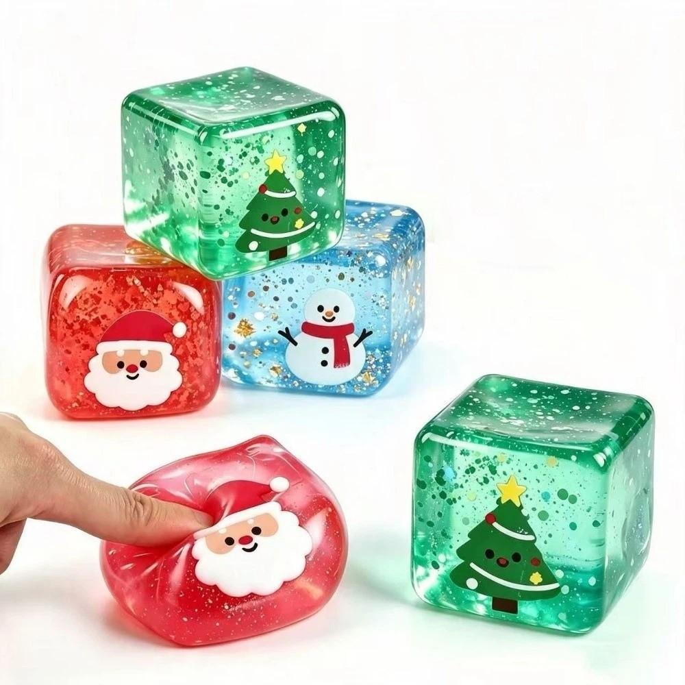 Slow Rebound Christmas Cube Squeeze Toy Lightweight Squeeze Fidget Toy Children Toys