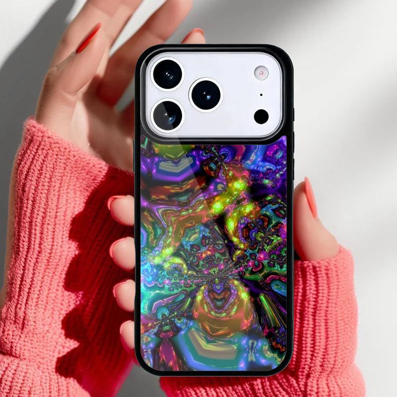

Colorful Psychedelic Art Phone Case for iPhone 17 16 15 14 13 Pro Max Back Cover for 12 11 Pro Coque iPhone 15 Pro