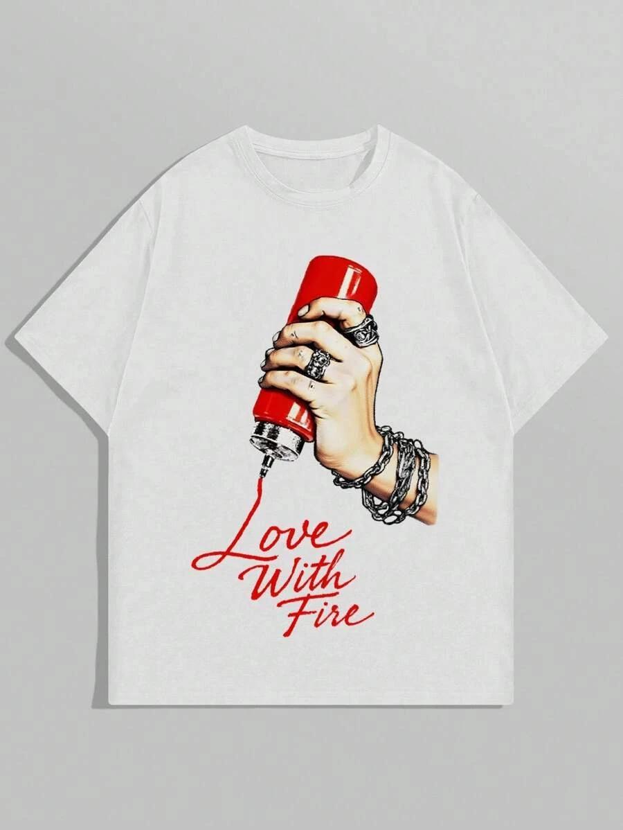 Street Life Men’s Gothic Graphic Print T-Shirt – Summer Halloween Streetwear S