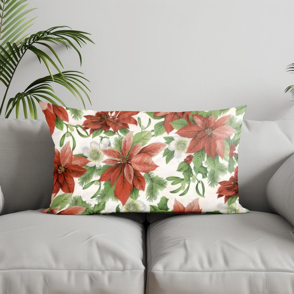 Home Decor Christmas Patterns Pillow Cover Suitable For Sofa Bedroom Car Pillow Cover Cushion Rectangular Back Cushion