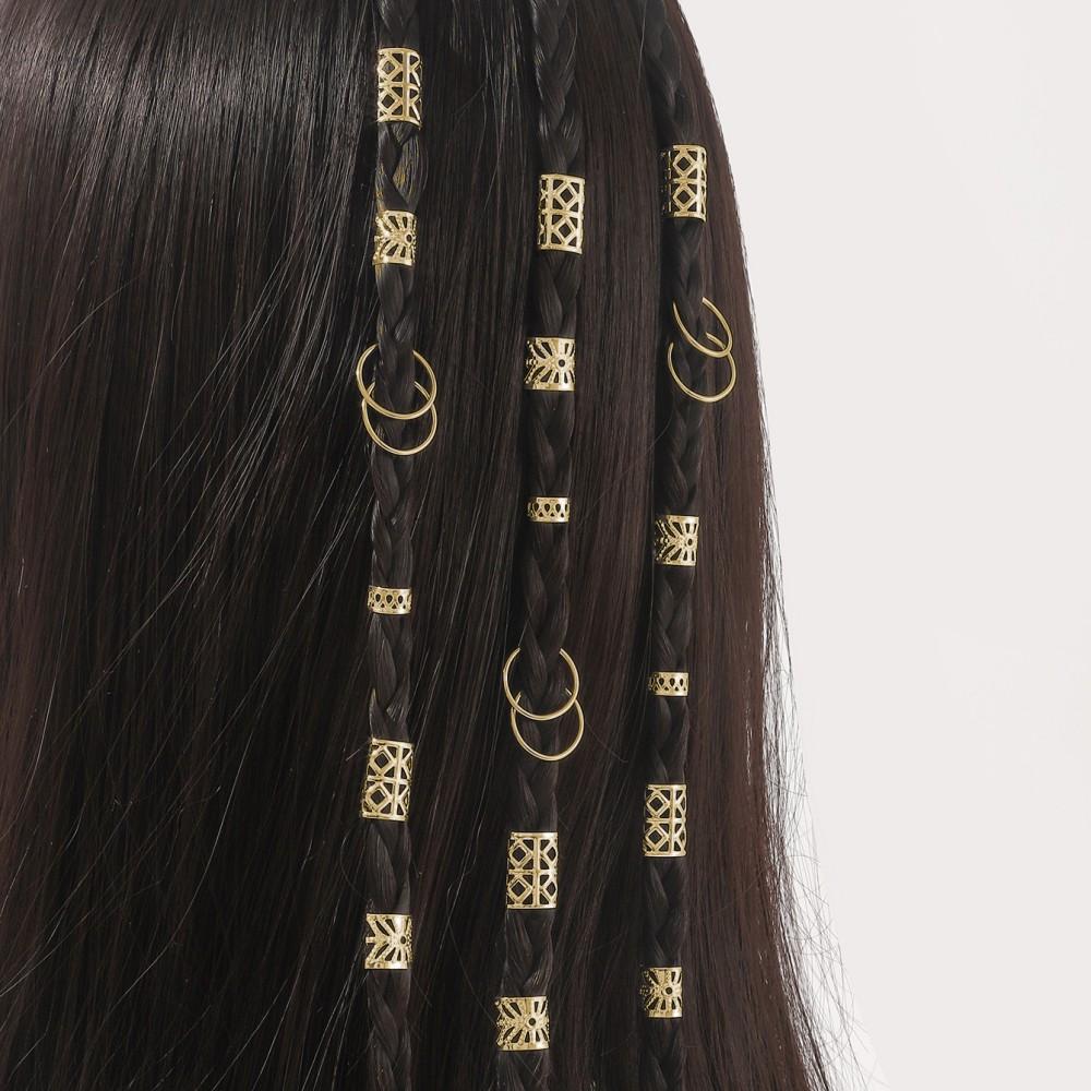 80pcs Dreadlock Hair Beads Alloy Hollow Hair Braid Rings For Girls Women Stylish Hair Jewelry Locks for Braids Hair Accessories