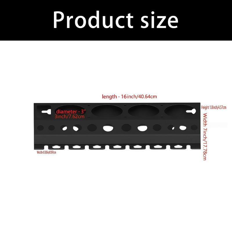 Dark Iron Storage Shelf For Liquid Containers Brushes And Air Powered Components Up To 3 Inches