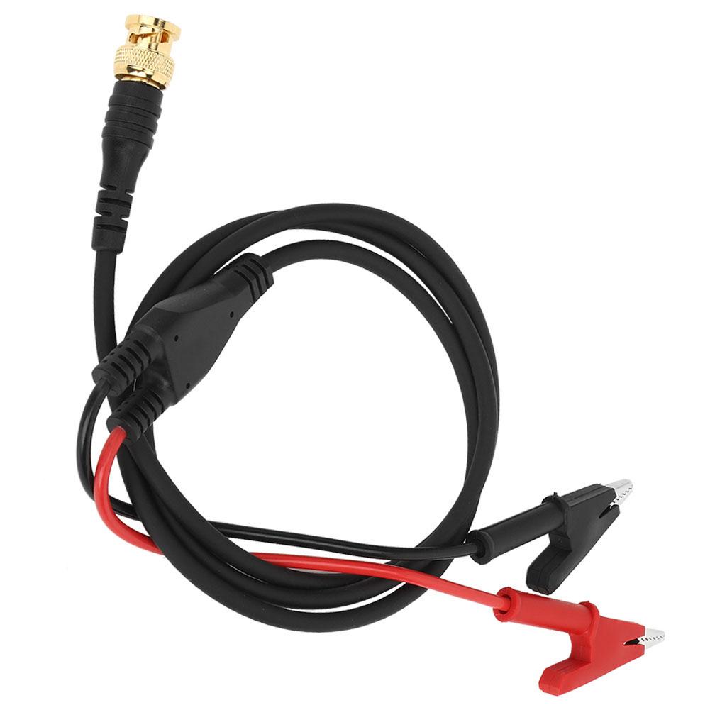 P1061 Pure Copper BNC Plug to 10mm Opening Range Insulated Clip Test Cable Wire