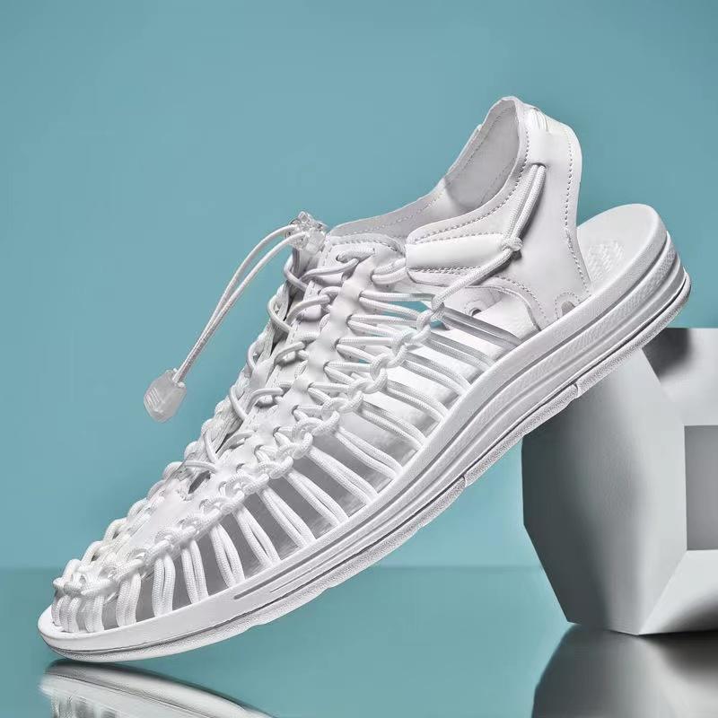 Summer Comfortable Mens Textile Knitting Upper Eva Footbed Dress Beach Water Shoes, Updatest Newest Fashionable  Japanese