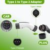 EV Charger Adapter Type 1 to Type 2 Converter 32A 7KW 250v EVSE Charging Station J1772 to Type 2 Adapter for IEC 62196-2 EV Car