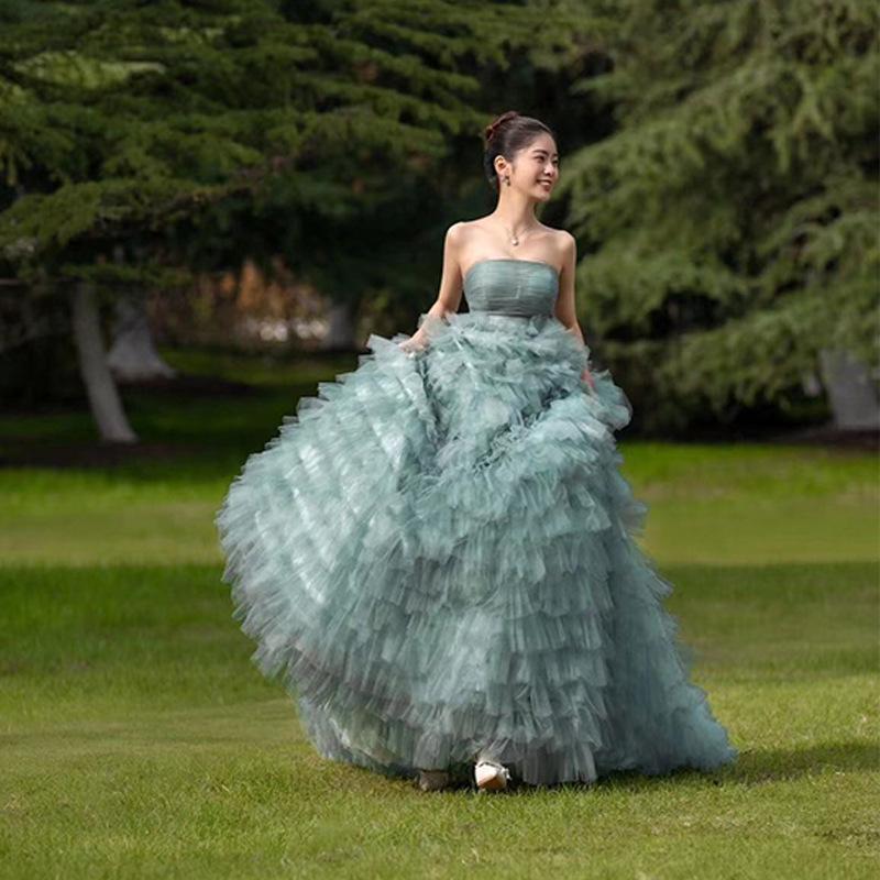 

Легкое свадебное платье, парное платье, юбка из марли цвета феи мори XXXL