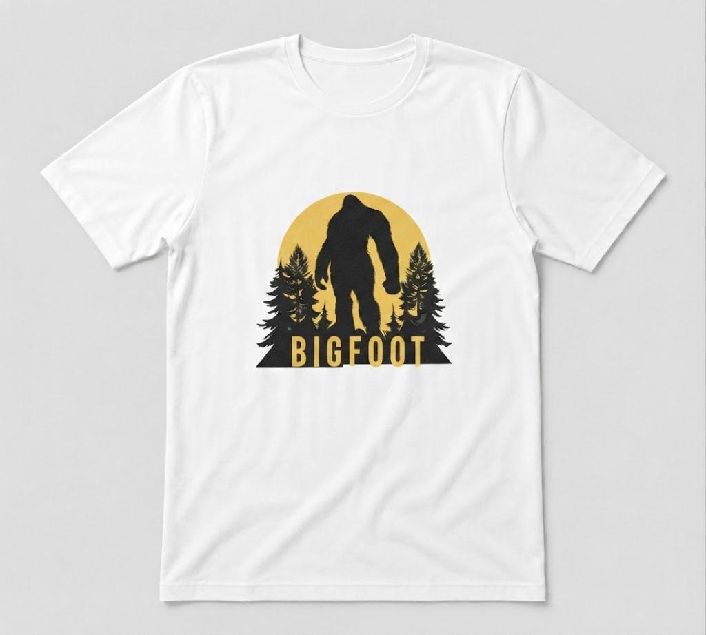 Bigfoot Grabbed My Wiener Funny Graphic Unisex White T-shirt