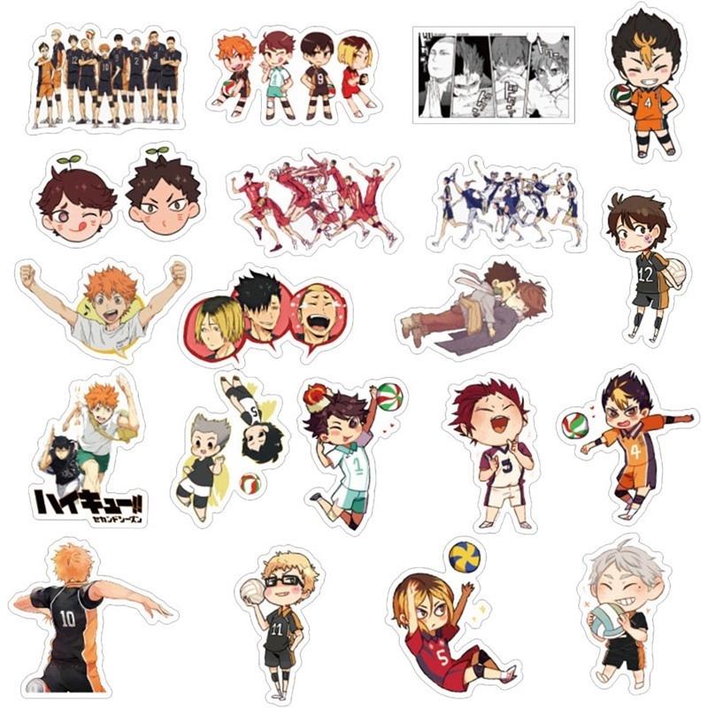 buy 50pcs set volleyball haikyuu anime stickers skateboard graffiti laptop luggage suitcase kids gift decal sticker scrapbook at affordable prices free shipping real reviews with photos joom