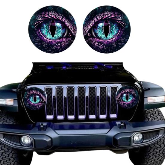 1 Pair Beast Eyes Car Headlight Decals Realistic Reptile Eye Stickers Waterproof PVC Easy Install Unique Car Accessories for Trucks &
