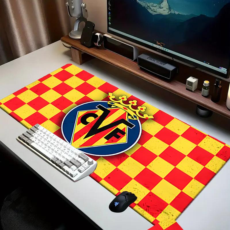 Club Vill-arreal Crest Design Mouse Pad Office Desk Mat, Gaming Mouse Pad Mousepad, Keyboard pad,Heavy-Duty Non-Slip Rubber Backing, Gift