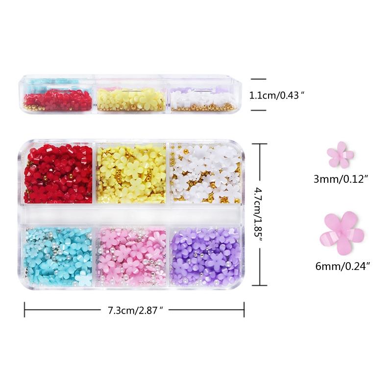 2022 Hot Selling Nail Art Five Petal Flower Jewelry Size Mixed Three-dimensional Resin Drill Flower Nail Art Jewelry