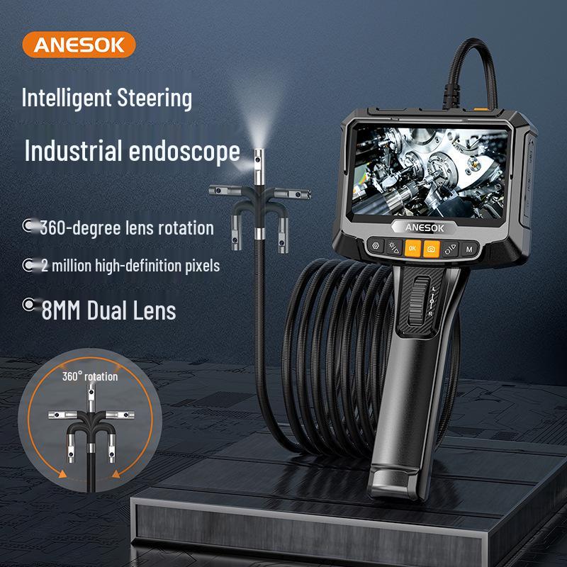 Portable 360° Industrial Inspection Endoscope with 5-Inch Screen and Flexible Camera