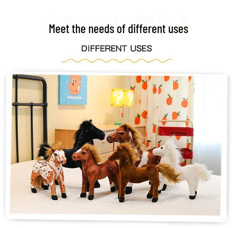 Cute Pony Plush Doll - Simulation Blood-Sweat Horse Birthday Gift for Girls
