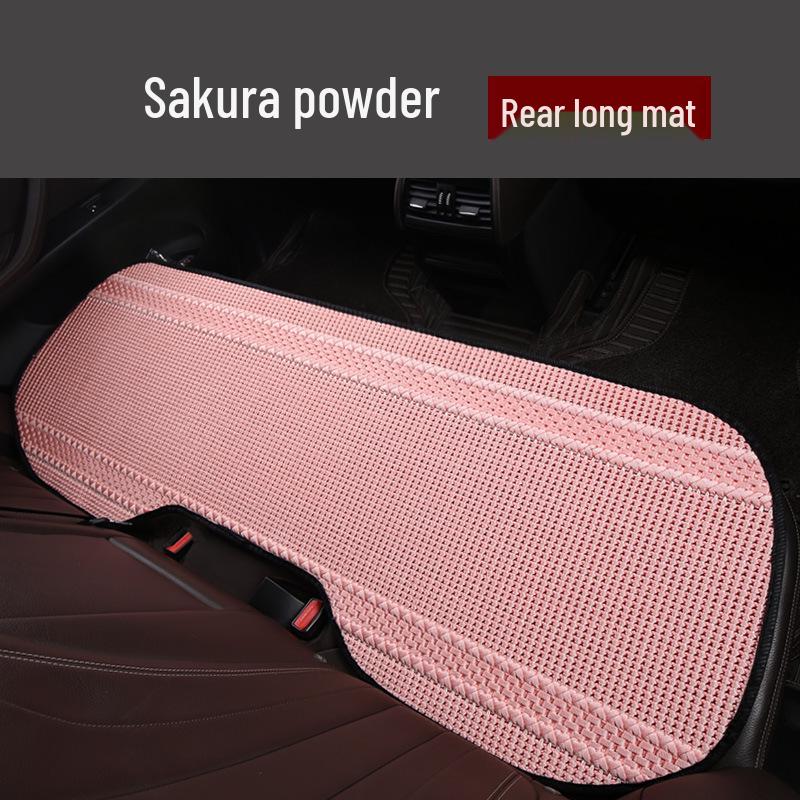 Breathable Ice Silk Car Seat Cushion - Universal, Non-Slip, Cute Solid Color, Suitable for All Seasons