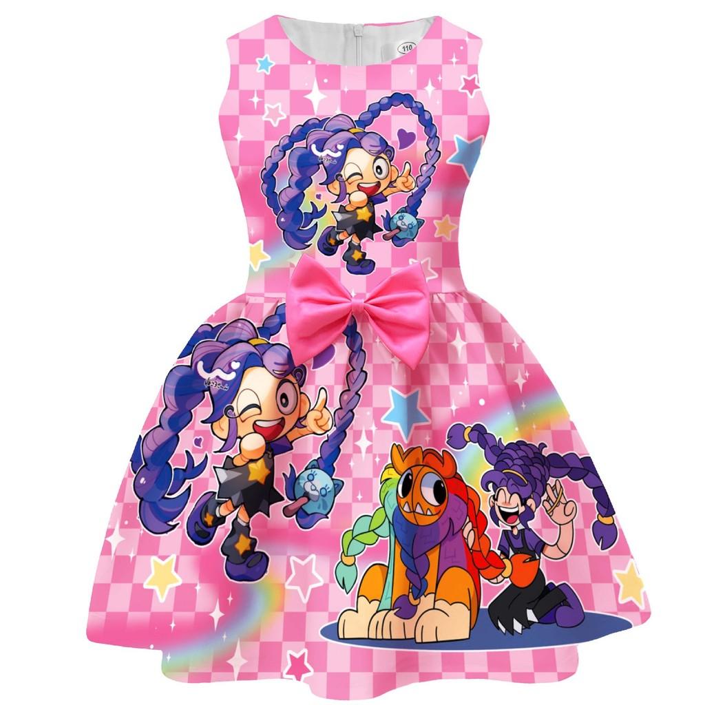 94269 Kids Girls Lily Lovebraids Print Bow Princess Dress 100cm розы красного