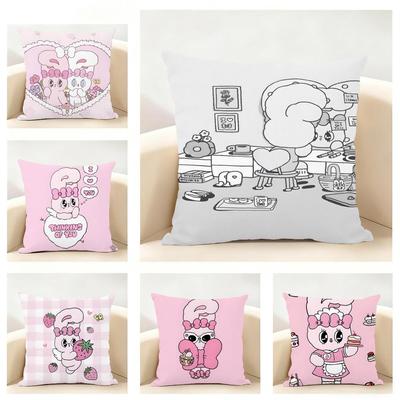 EEsther Bunny Cushion Cover Linen Pillowcase Soft  for Sofa Bed Home Room Decor