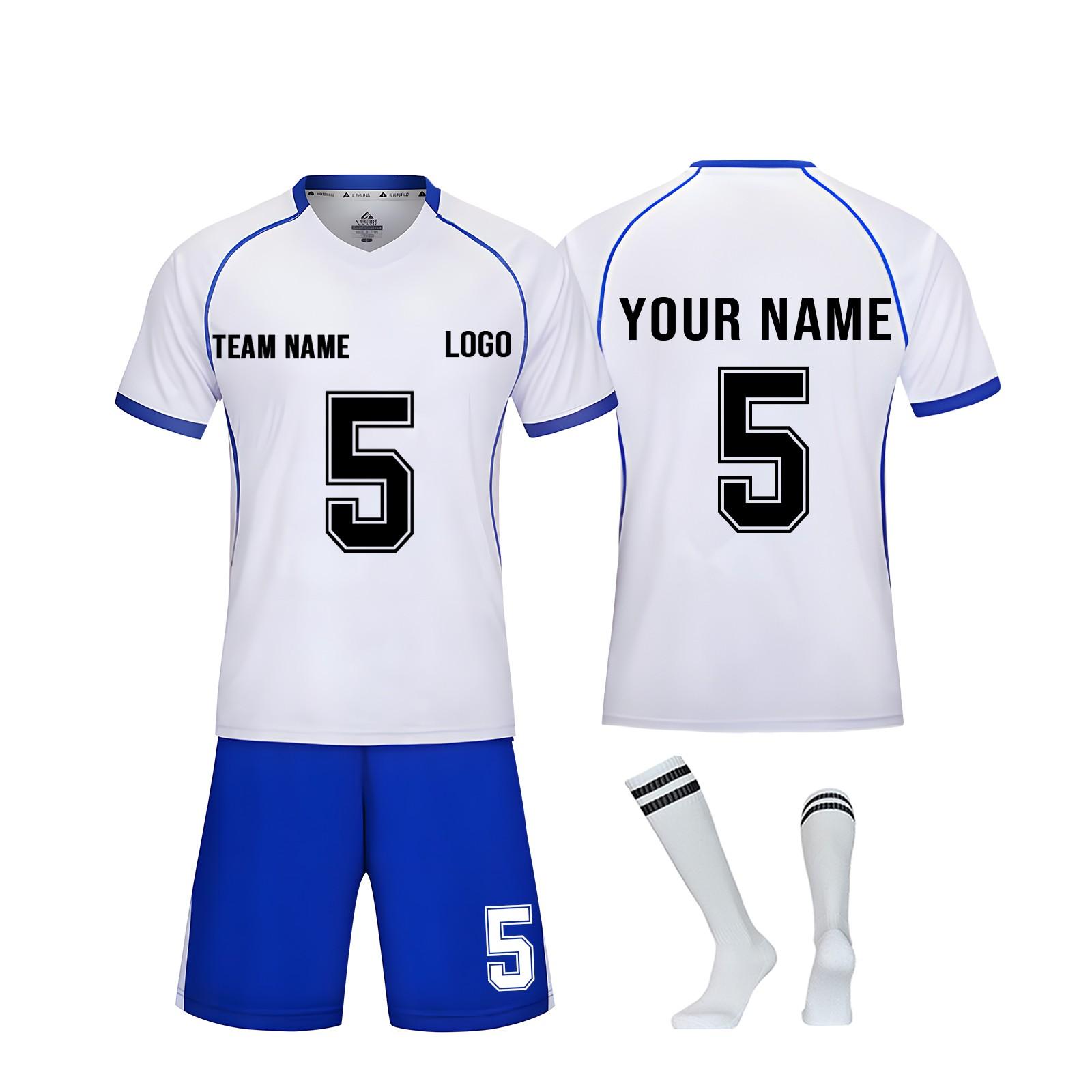 

Men s Soccer Jersey Set Quick Dry Athletic Uniforms with Shorts and Socks for Training and Competition XS білий