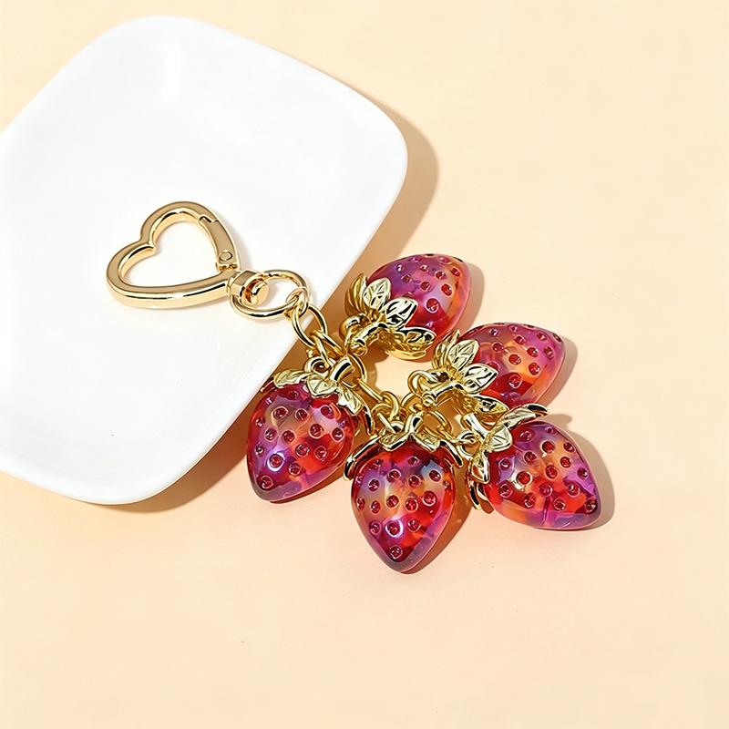 

Yogodlns Cute Strawberry Bag Pendant Kawaii Heart Women Girs Bag Pendant Bag Accessories Gift one size красный