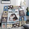 1pc Penguin Printed Blanket, Super Soft, Lightweight, Warm Blanket, Home Office, Travel Sofa Bed, Multi-purpose Blanket
