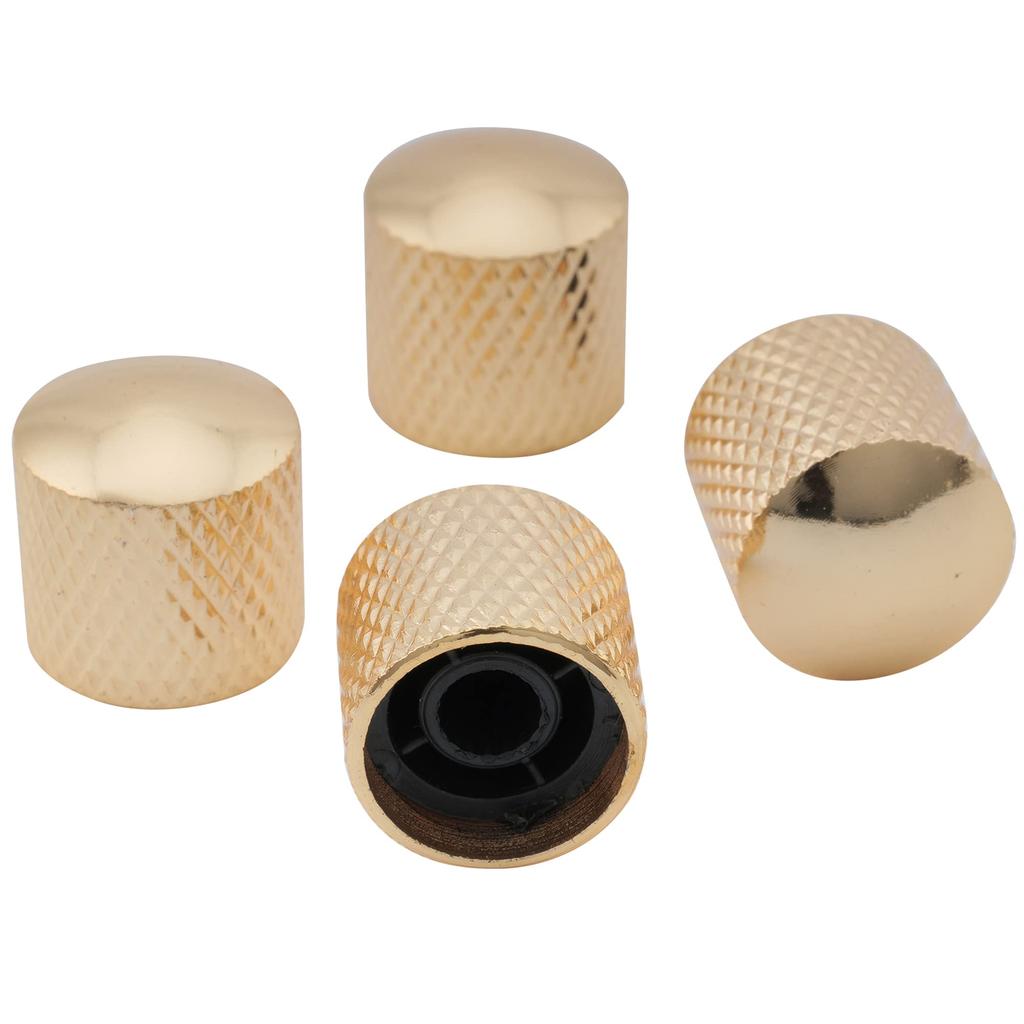Musiclily 6mm Metal Guitar Dome Knobs for Telecaster Electric Precision Gold Guitars/PB Bass, (4 pieces)