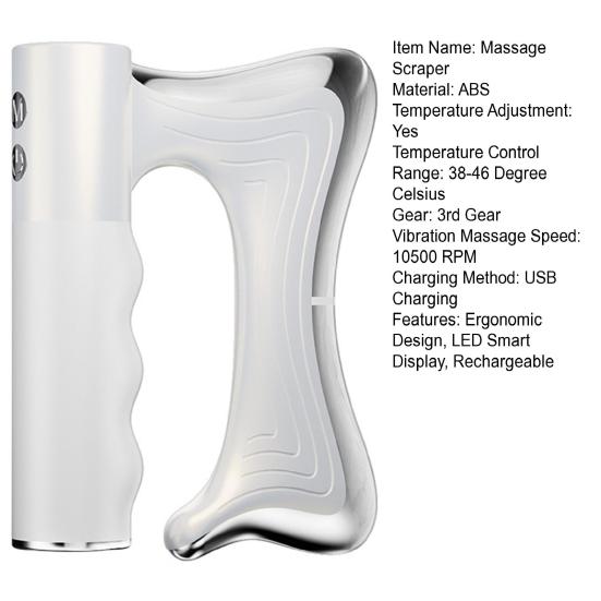 Electric Muscle Scraping Tool with 3 Modes LED Display Vibration Massage Scraper for Deep Tissue Relaxation Fast Charging Muscle Tension Relief Device