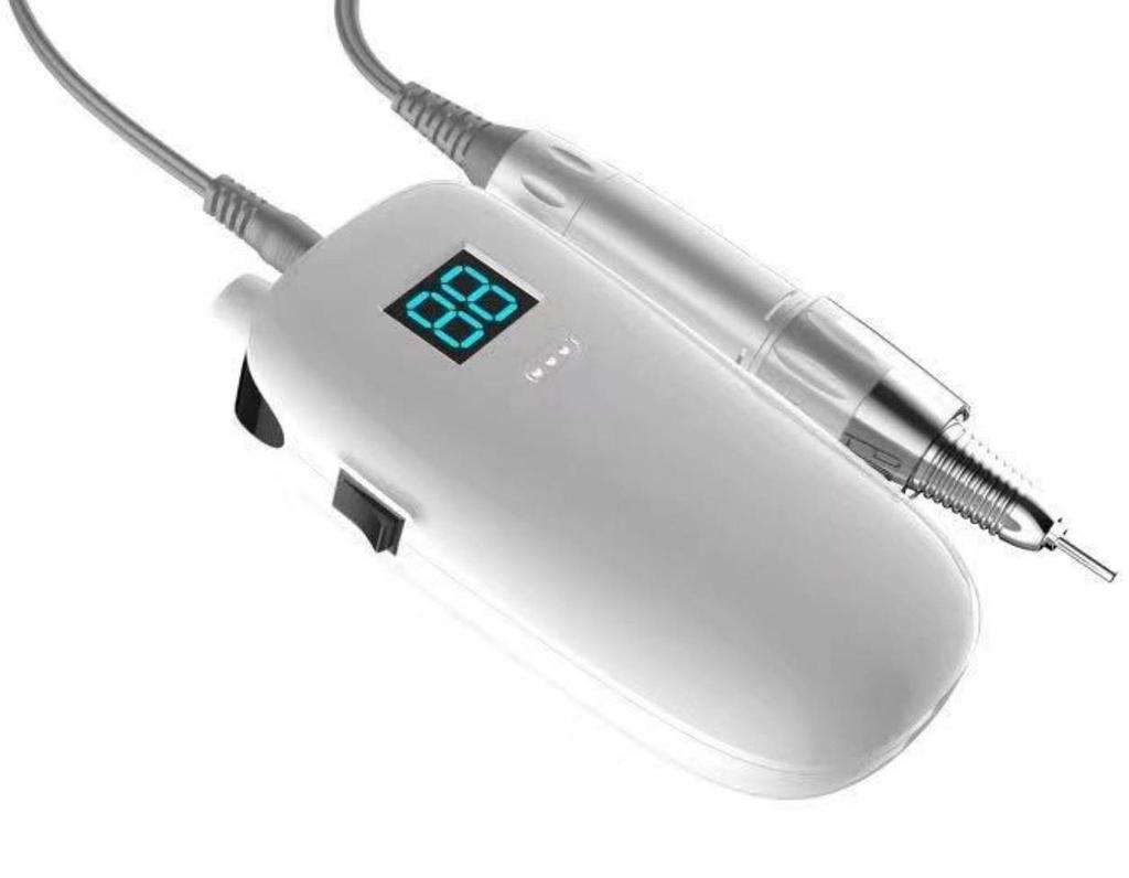 Naism Professional Portable Nail Machine Wireless Charging Type M8002 Electric Nail Machine Nail Drill Handy Rechargeable (White)