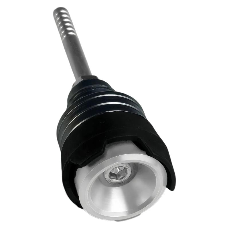 Threaded Motorcycle Oil Dipstick with Top Tool Socket, Aluminum Construction and Anodized Finish for Routine Checks