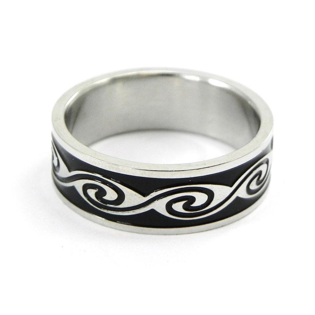 Men's Black Steel 'Hugo' Ring