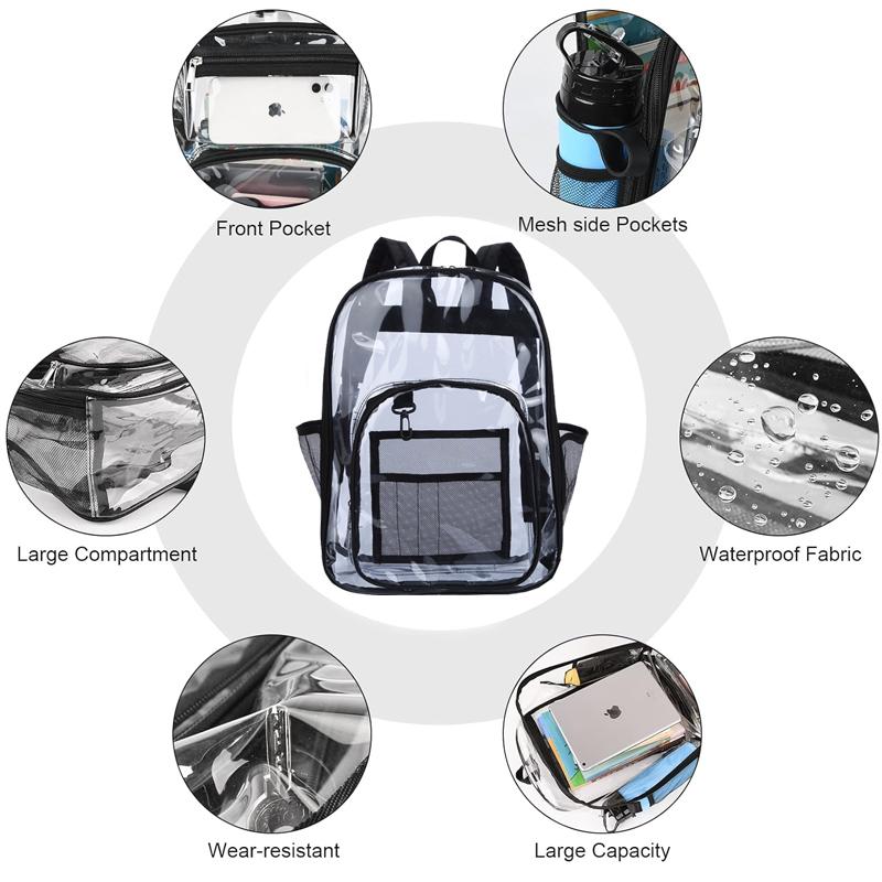 Transparente Umhängetasche Unisex Mode Einfach Große Kapazität Tragbar Rucksäcke Multifunktional Wasserdicht Männlich Weiblich Rucksack