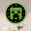 Minecraft Green Pixel Pattern Wall Silent Clock For Living Room And Bedroom Decor
