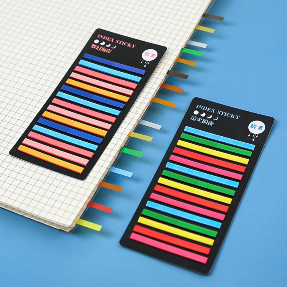 300 Sheets Rainbow Index Memo Pad PET Sticky Notepads Office Supplies Label Bookmark  Kids