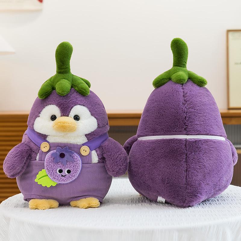 Adorable Eggplant Penguin Plush Toy - Cosplay Goose Pillow for Kids' Birthdays