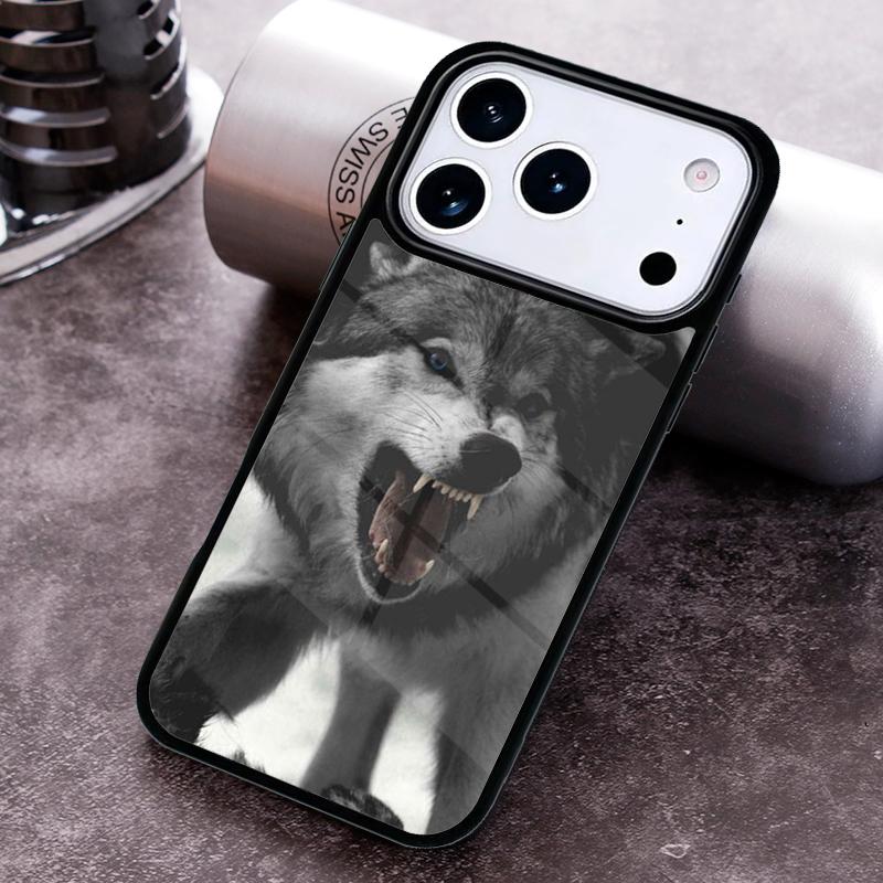 Howl of A Wolf Under The Moon pattern Phone Case for iPhone 17 16 15 Pro Max Air 14 13 12 11 Plus Shockproof Cover