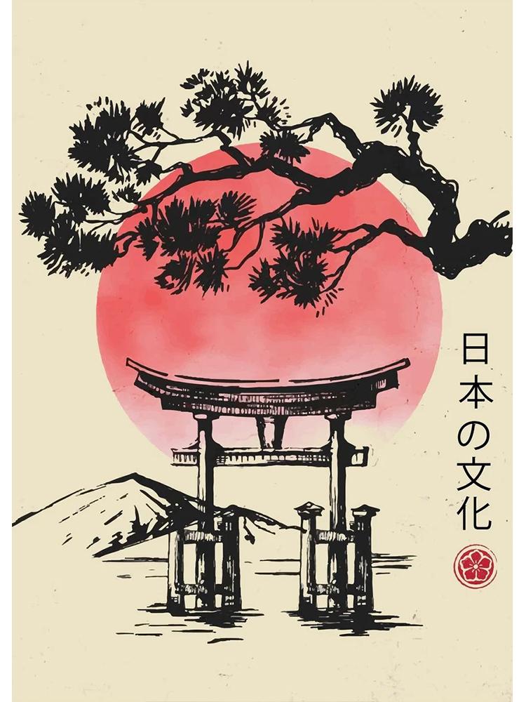 

Ретро Япония Культура Плакаты Холст Картина Японский Винтаж Настенная картина для современной гостиной украшения дома 30x40cm No Frame