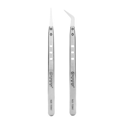 Anti-Magnetic Stainless Steel Tweezer Ceramic Tip High Temperature Resistant Plier Electronics Industrial Tweezers