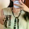 Scarf Chain Necklace Clavicle Chain Wood Bead Necklace Jewelry Accessories Ethnic Style Bohemian Choker Women
