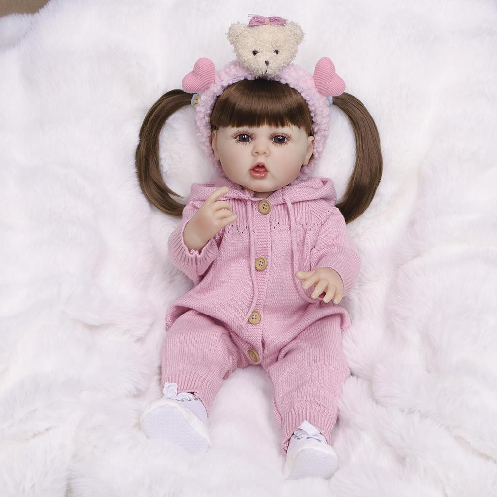 KEIUMI 22 Inch Reborn Baby Doll Full Body Silicone Vinyl Realistic 3D Skin Newborn Girl Toy Children Birthday Gift