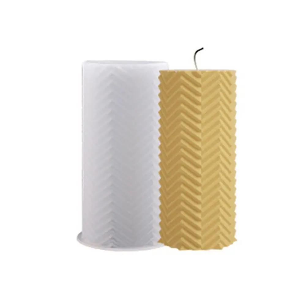 3D Cylinder Candle Mold DIY Silicone Candle Mold Cake Resin Molds 3D Art Wax Candle Making Mould Silicone Handmade Soap Molds