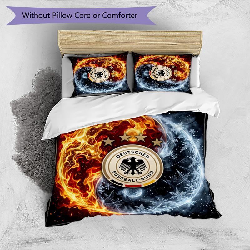 Germany Football Printed Bedding 3 Piece Set Cozy Breathable Bed Cover Set As Housewarming Holiday Gift