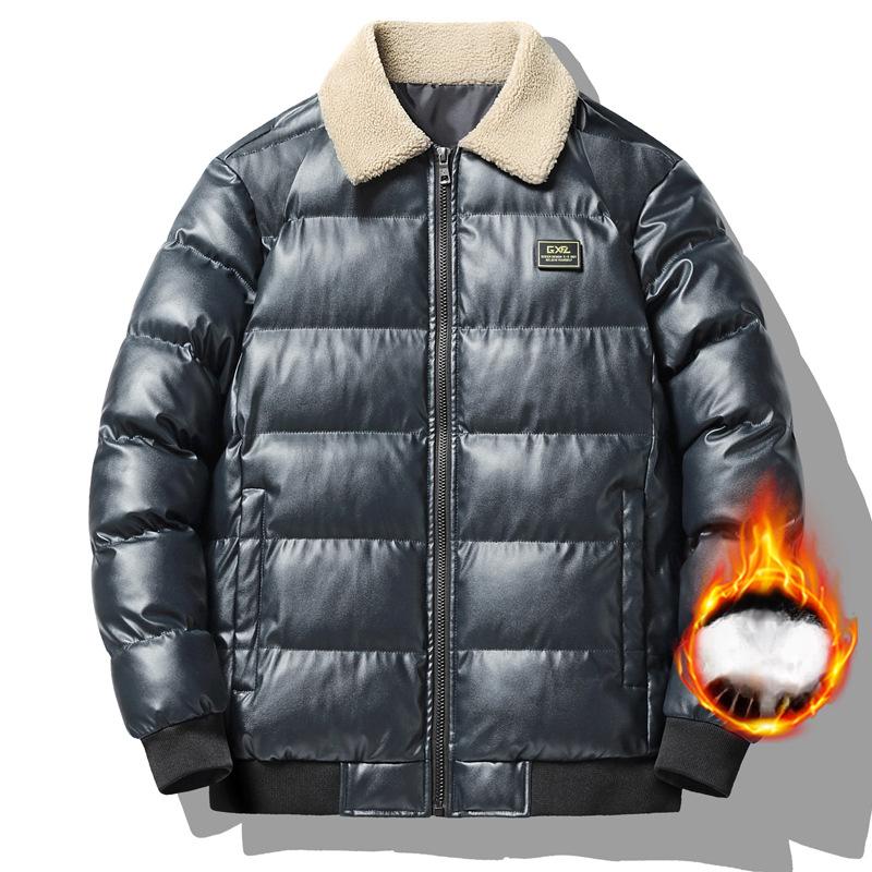 

Новое хлопковое пальто большого размера с утолщенными лацканами, мужское хлопковое пальто, модная брендовая осенне-зимняя хлопковая куртка, свободная теплая куртка, мужская одежда 5XL