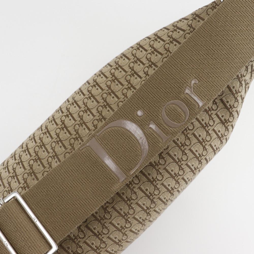 Dior Trotter Shoulder Bag 07RU 0064 Hobo Bag Beige Canvas Unisex Used