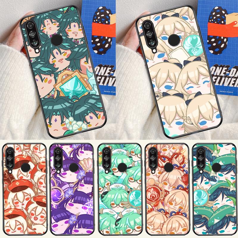 Cute Cartoon Genshin Impact For Huawei P30 P20 P40 Lite P60 Pro Nova 5T 12s 12i 11i Y90 Y70 Y60 Y61 Y91 Y72 9 10 SE Case