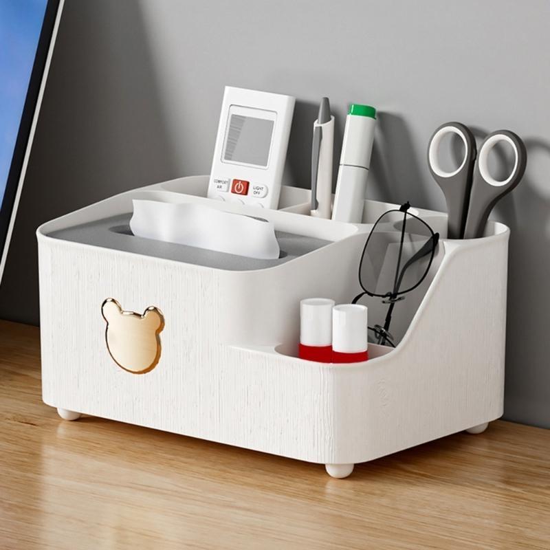 Desktop Tissue Box Compartment Organize Container Toilet Paper Decoration