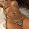 Accessories, Rhinestone Claw Chain Body Chain Set, Sexy Bra Panty Set, Underwear Show Body Chain.