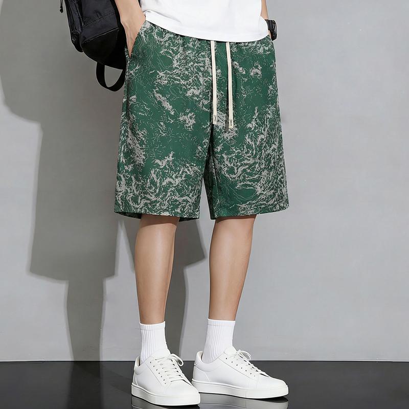 Men's Plus Size Print Casual Shorts – Elastic Waist Drawstring Loose Fit Summer Shorts (5XL-11XL)