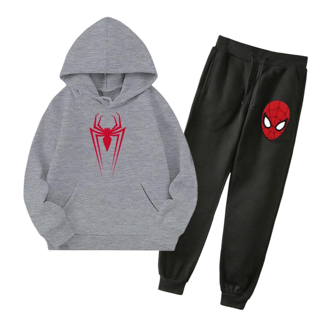 Unisex Kids Hoodie and Jogger Set with Graphic Print and Pockets for Everyday Wear