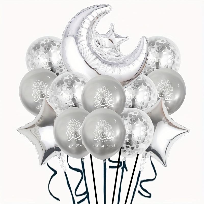 

11pcs Eid Mubarak Ornament Moon Star Foil Balloon Colorful Ramadan Home Decoration Kareem Islamic Muslim Party Decor Supply As Shown