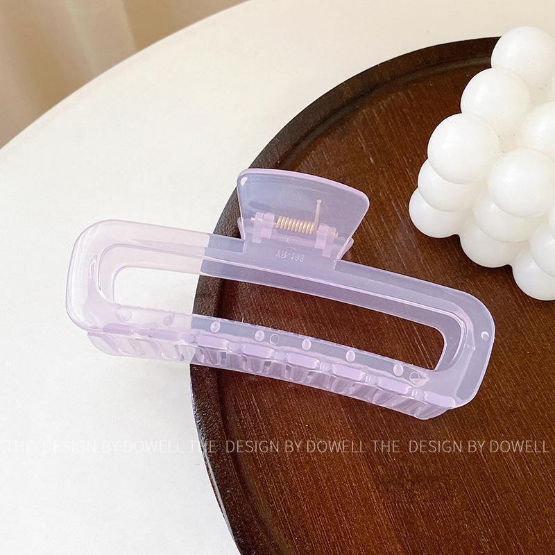Contemporary Candy Color Oversized Hair Clip For Women Featuring Elegant Geometric Styles