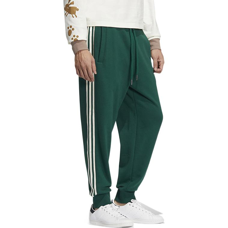 Adidas Pantaloni sport Originals Logo Trefoil cu 3 dungi colorblock Bărbați Funduri Verde-armată HY7228