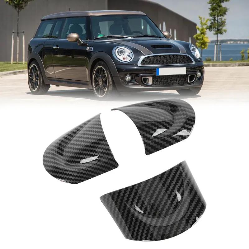 3Pcs/Set Car Steering Wheel Trim Carbon Fiber Look Interior Cover Sticker for Mini Cooper R54 R56 Clubman R55 Crossover R60
